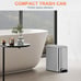Set of 2 - Stainless Steel Garbage Can Step-Open Trash Can for Kitchen Bathroom