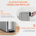 Set of 2 - Stainless Steel Garbage Can Step-Open Trash Can for Kitchen Bathroom