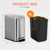 Set of 2 - Stainless Steel Garbage Can Step-Open Trash Can for Kitchen Bathroom