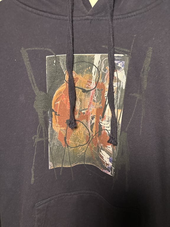 Artistic Abstract Graphic Navy Hoodie