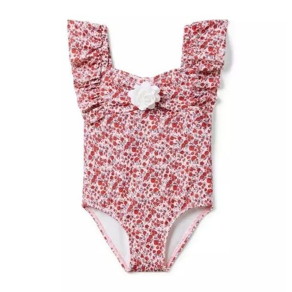 Janie and Jack Recycled Ditsy Floral Rosette Swimsuit size 3T