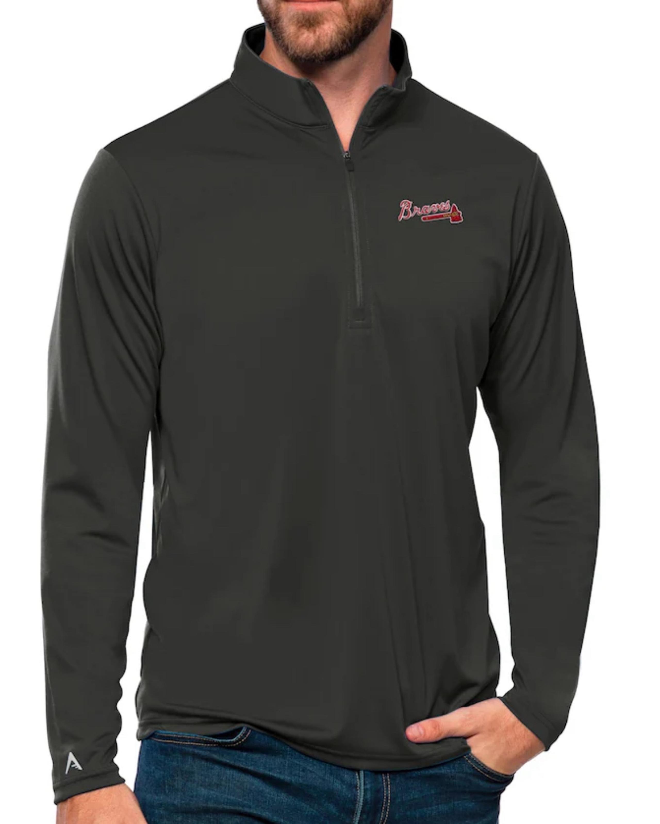 Atlanta Braves Hunk Quarter Zip Pullover - Antigua