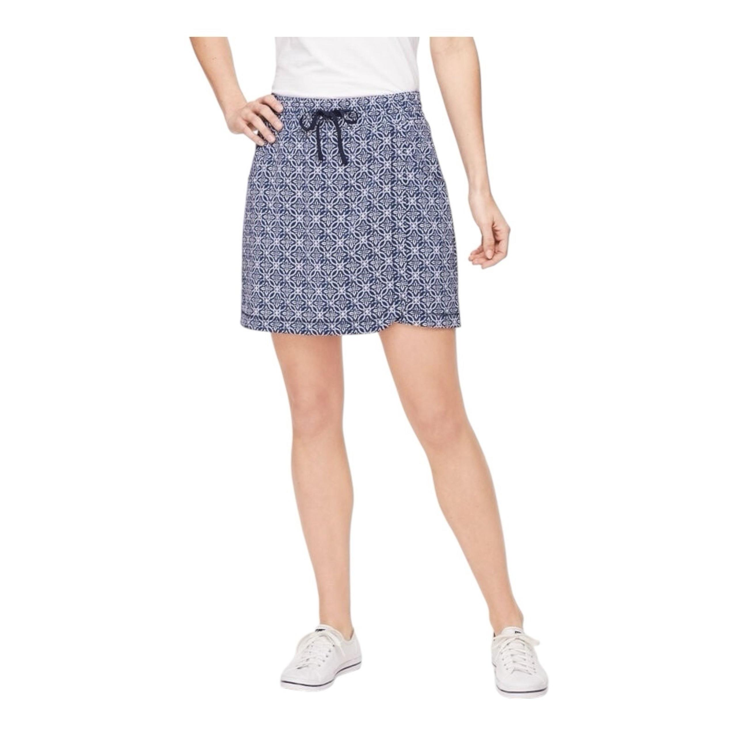 T by Talbots NWT Womens Size XL Blue Lightweight Stretch Woven Geo Wrap Skort