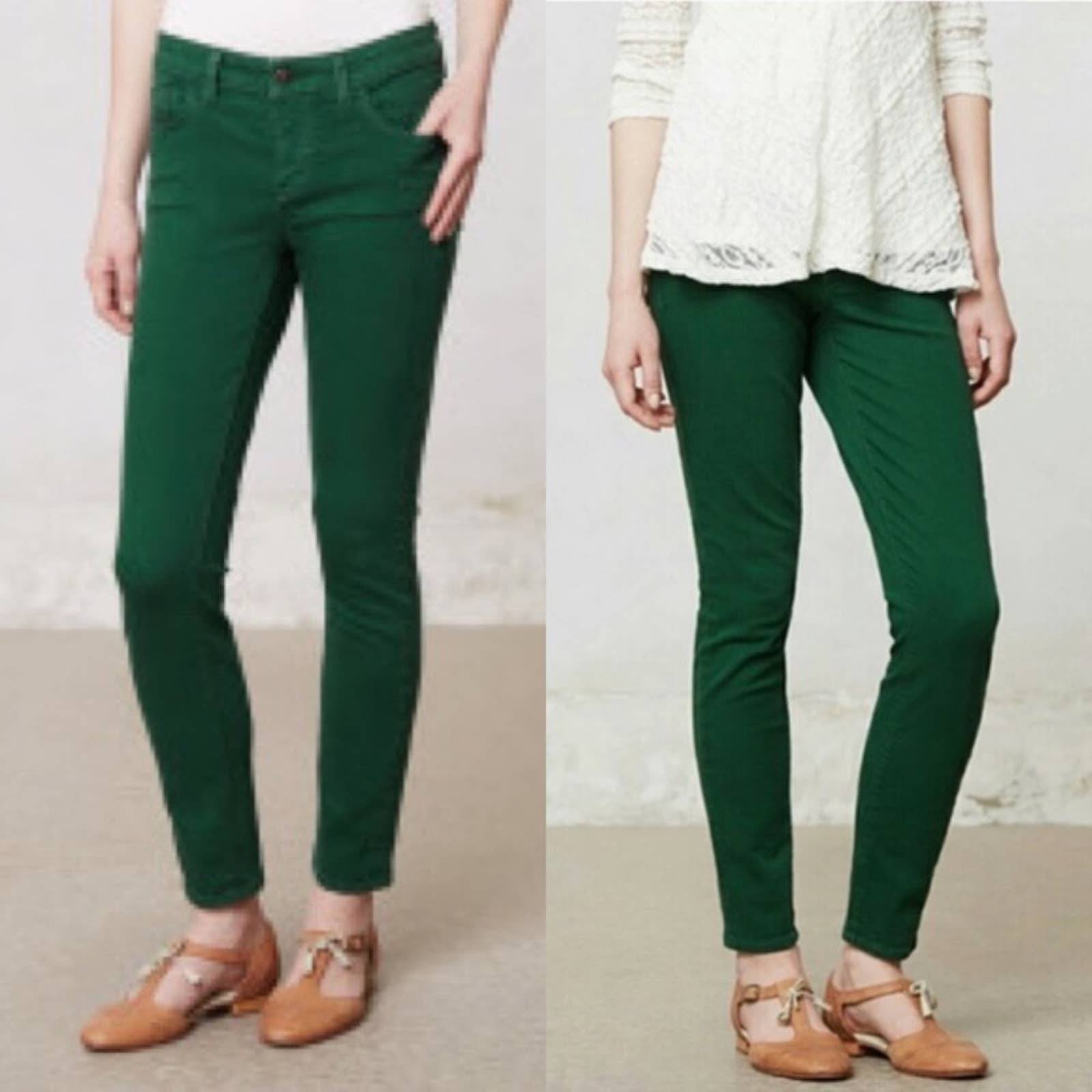 Anthropologie Pilco&the letterpress green skinny jeans