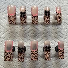 Xxl Cheetah Print French Tip Luxury Press On Nails