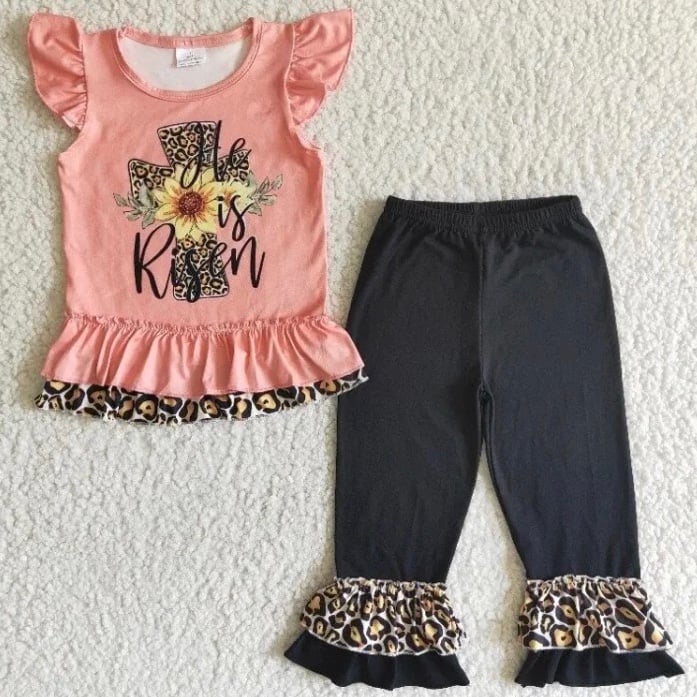 Little Girls He Has Risen Outfit | Size 3T