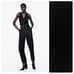 NWOT. Zara Black Darted Sleeveless V-neck Jumpsuit. Size XL.