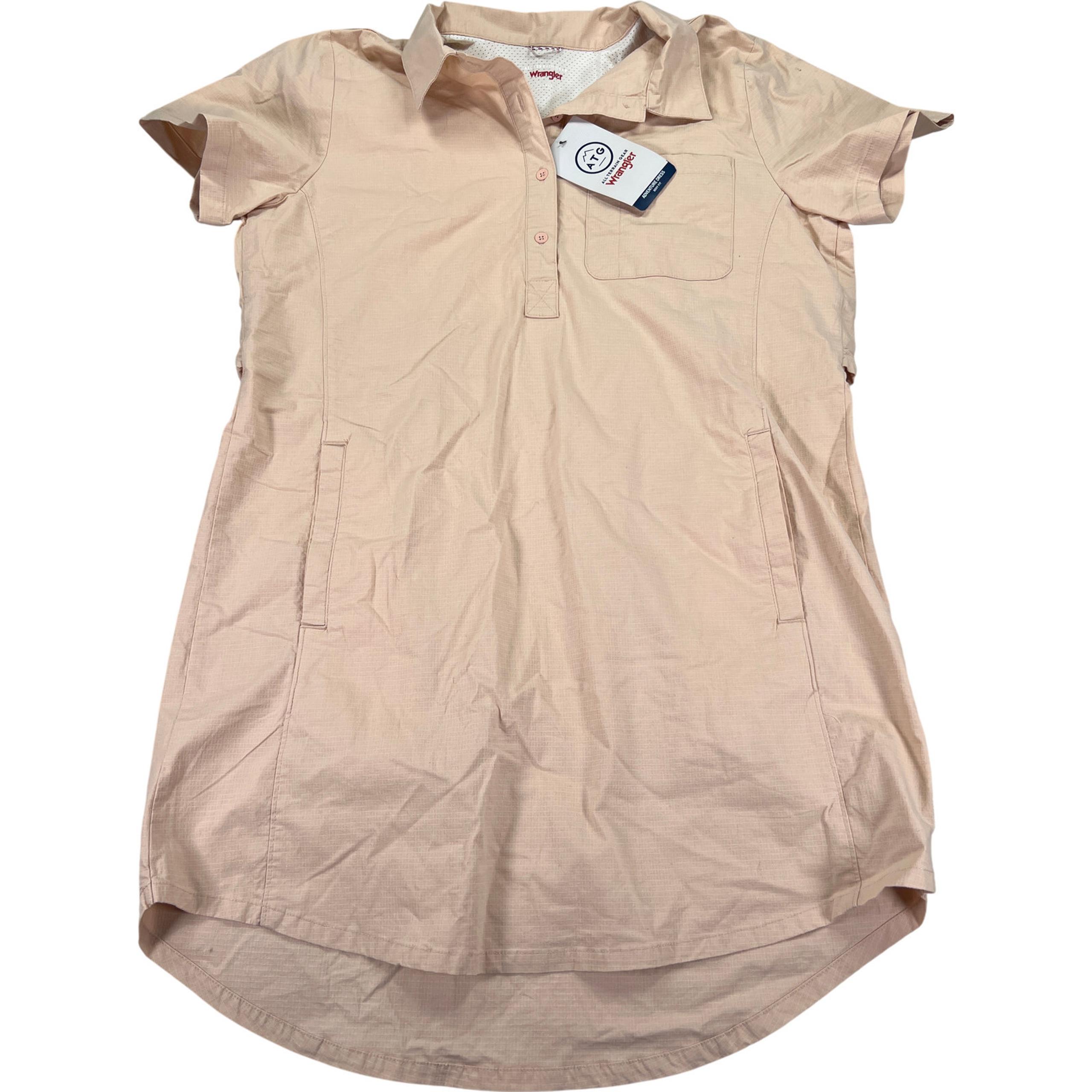 NEW Wrangler Women's Pink ATG Boxy Fit Adventure Shirt Dress - L