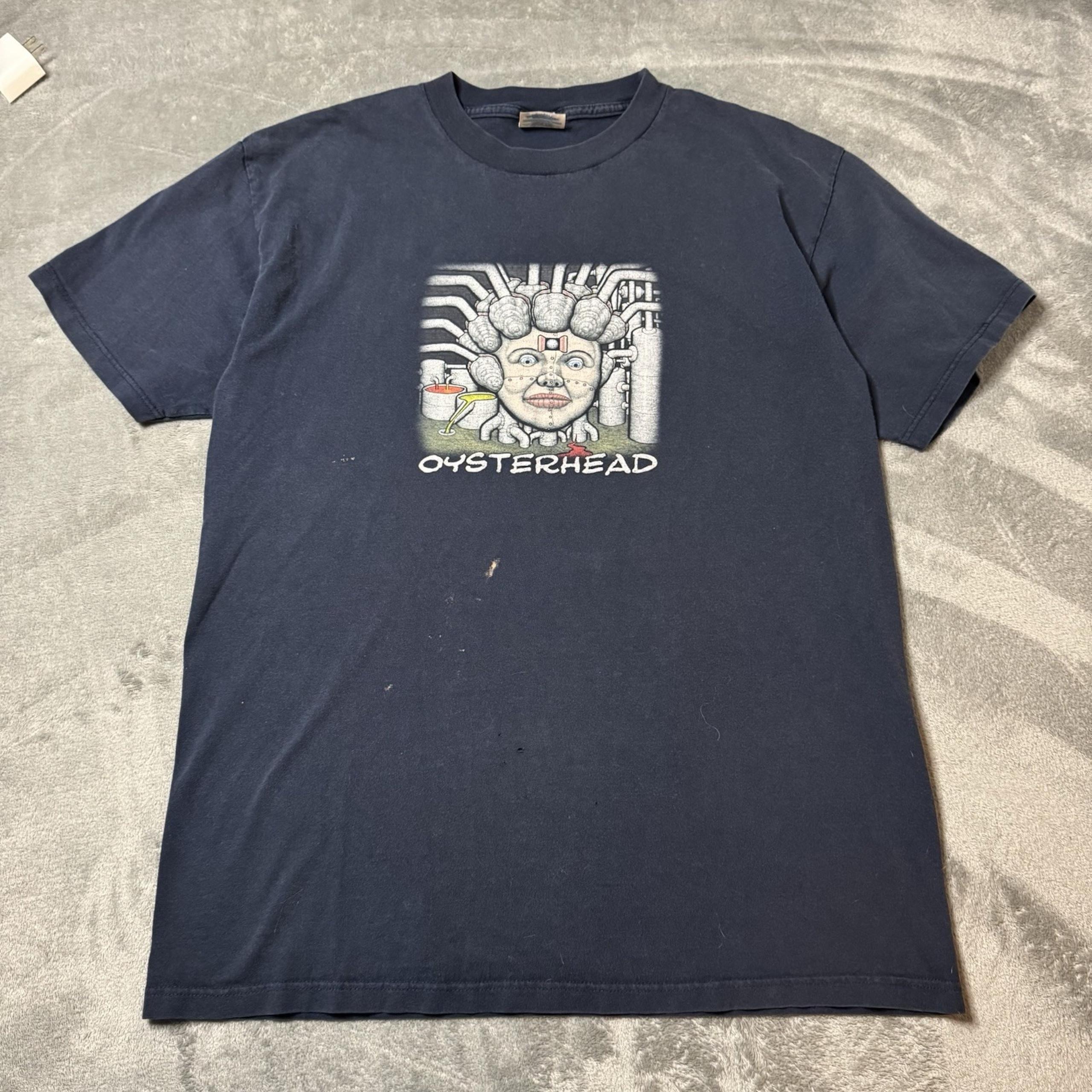 Vintage 2001 Oysterhead Shirt The Grand Pecking Navy Blue Size Large
