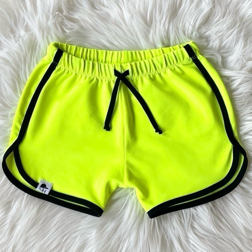 George Hats Kids Neon Yellow Track Swim Shorts 3/4T