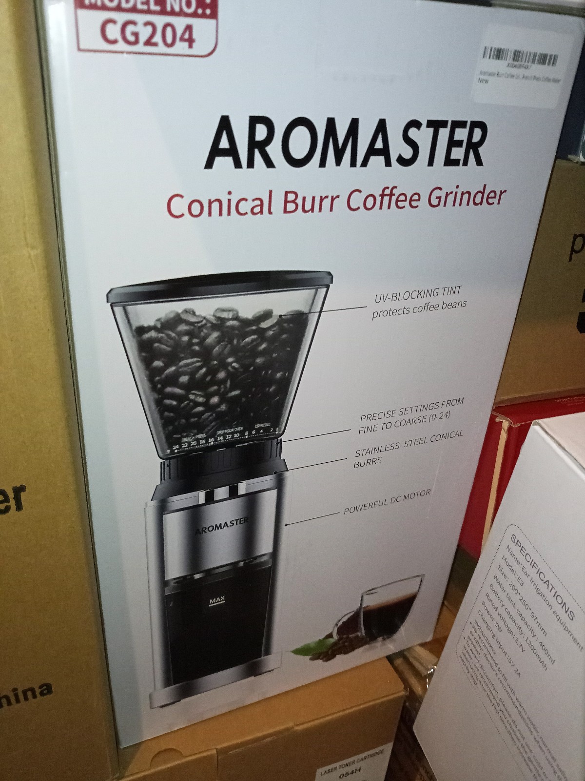 Aromaster Burr Coffee Grinder,Conical Coffee Grinder,Stainless Steel Coffee Bean