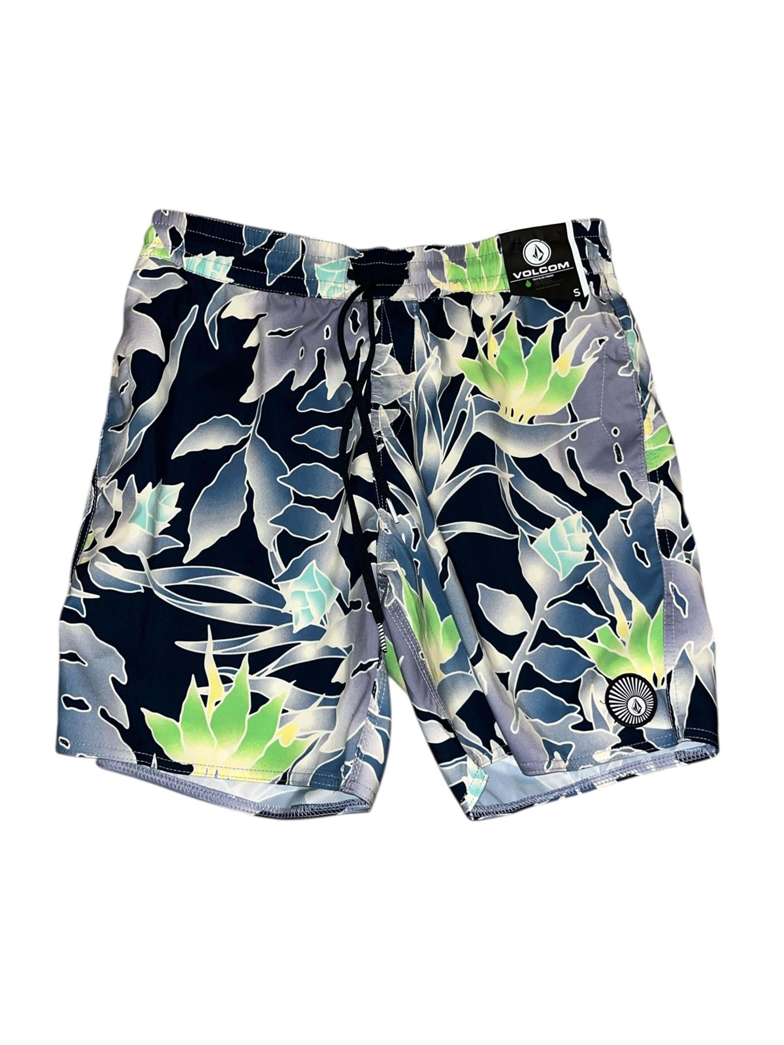 Volcom Floral  Hawaiian Print Swim Trunks Men’s Size Small NWT BEACH unlined