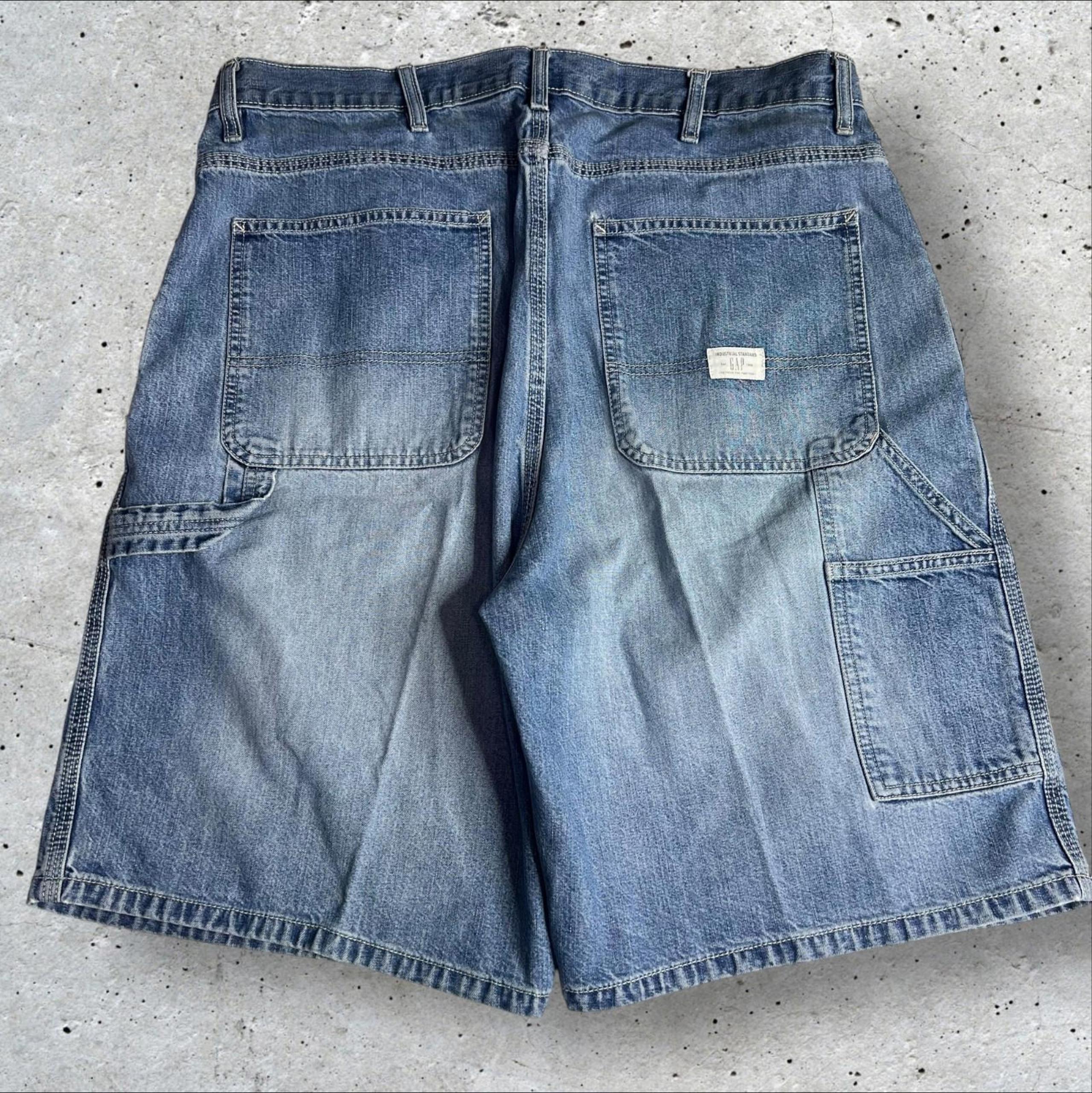 Y2K Gap Carpenter Jorts Baggy Jean Shorts Denim Size 36