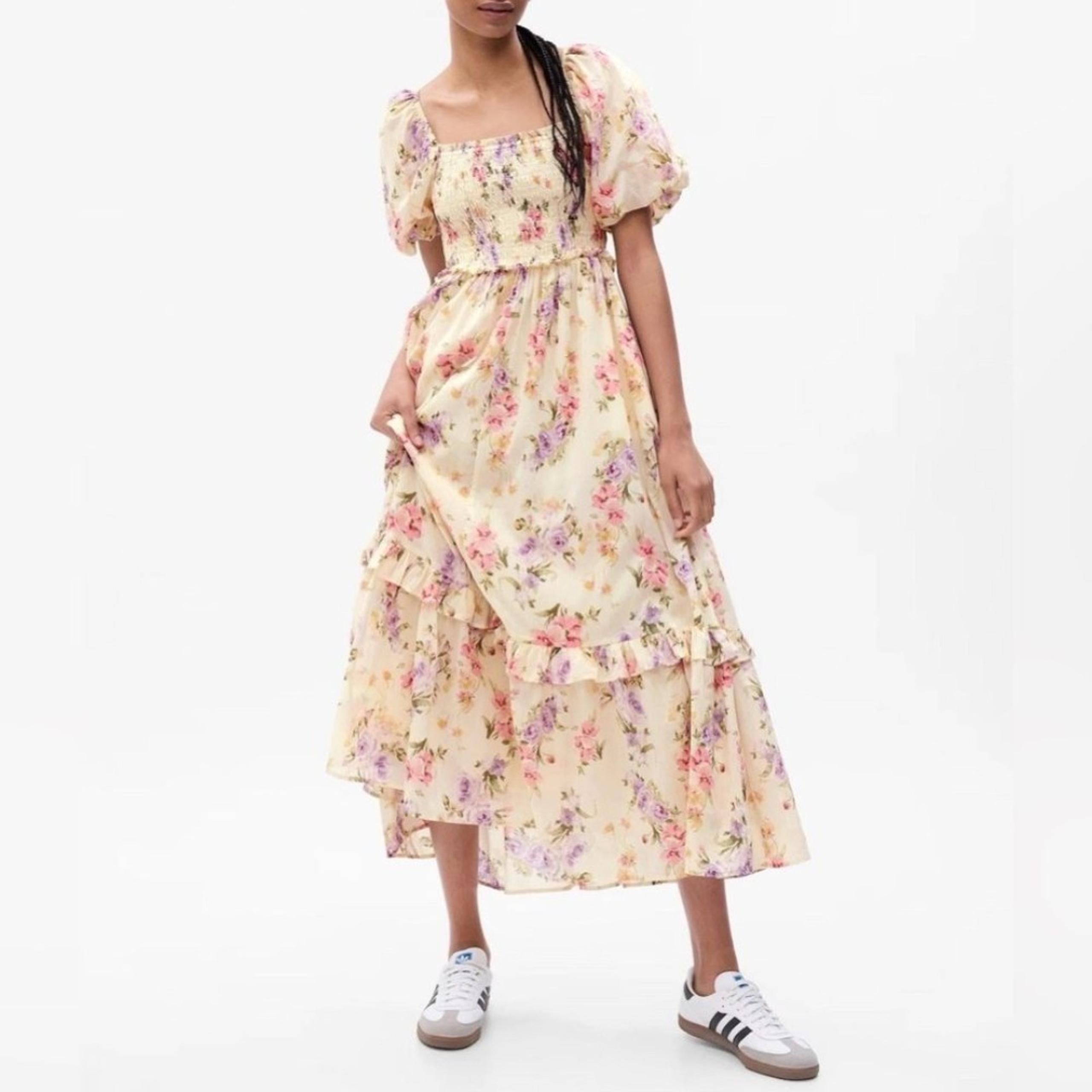Gap × Loveshackfancy Floral Puff Sleeve Maxi Dress Size Medium Coquette Cottage
