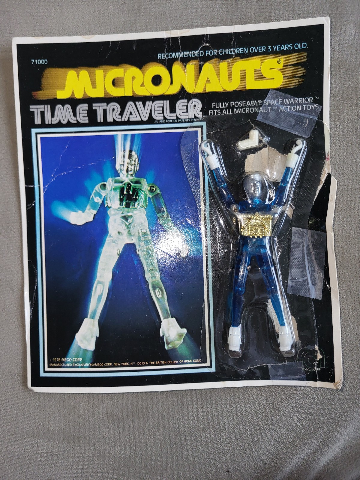 Mego Micronauts Blue Time Traveler Action Figure Open Card complete