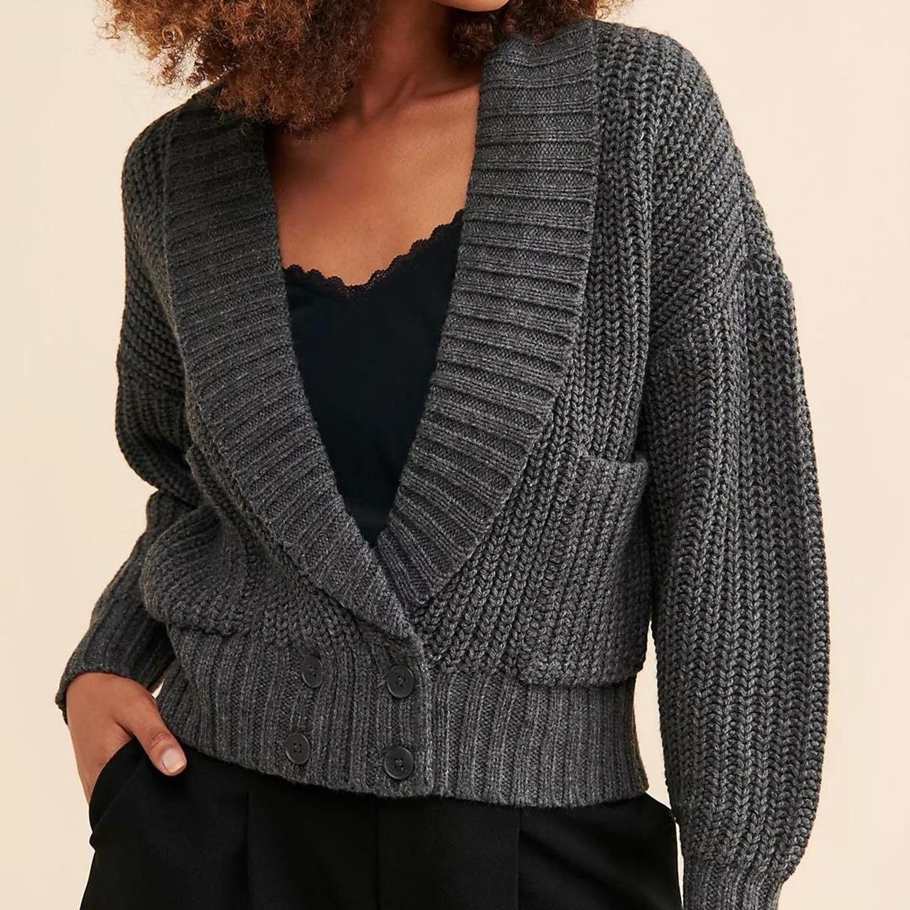 Anthropology Grey V neck Cardigan
