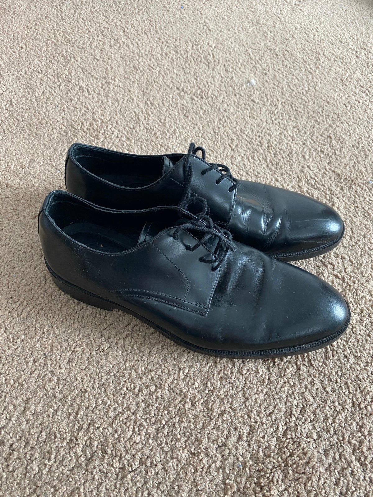 Men’s Clark’s craft master black leather dress shoes oxfords 9.5