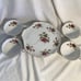 Vintage Lefton China Hand Painted Luncheon + Dessert Set 8 pieces