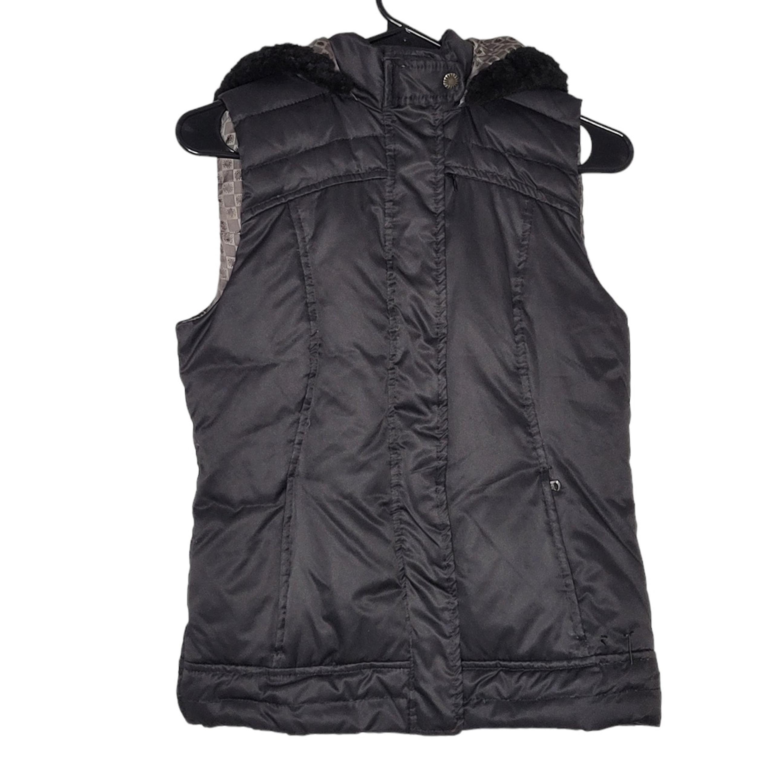 Ugg Australia Black Zip Front Hoodie Down Puffer Vest Women's Small