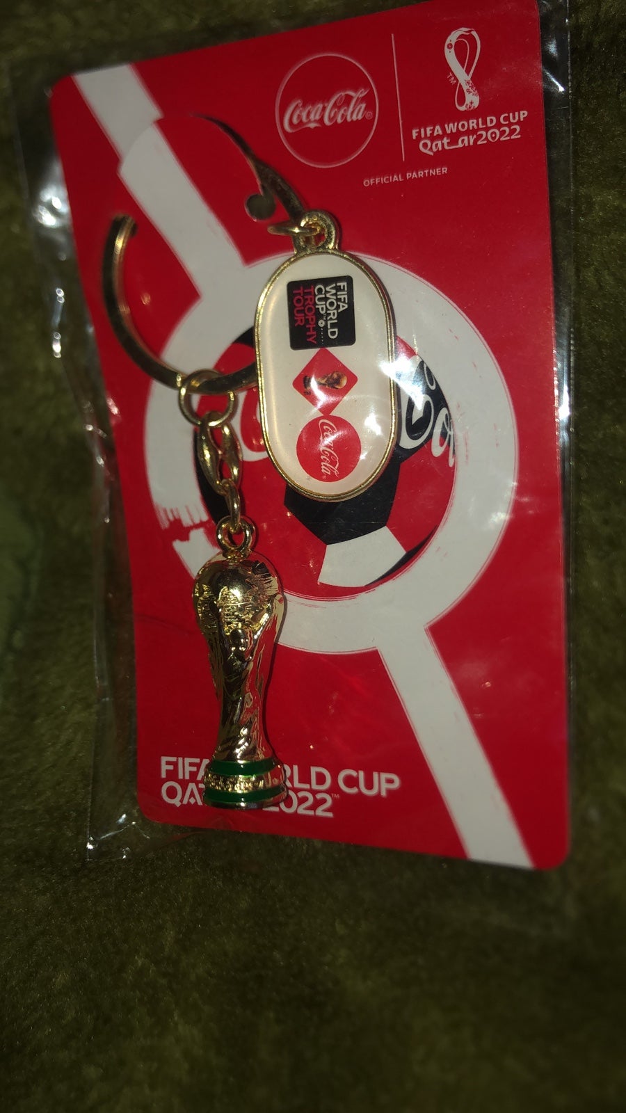 World cup qatar trophy keychain coca cola