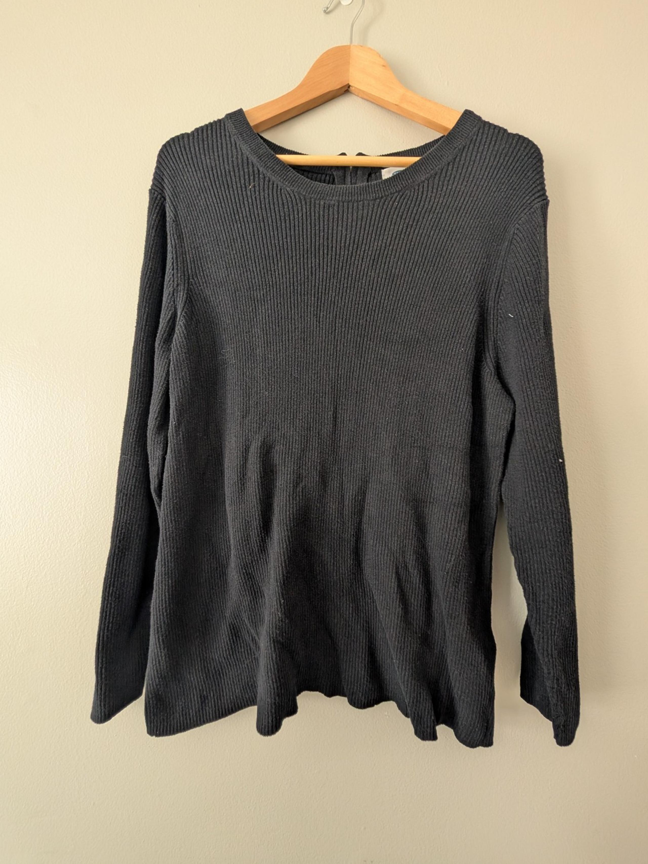 Old Navy Charcoal Ribbed Knit Top