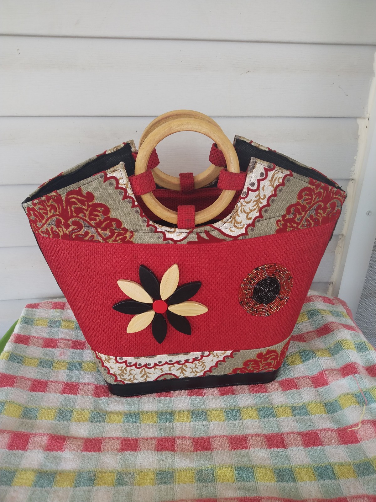 Beautiful African Red Handbag