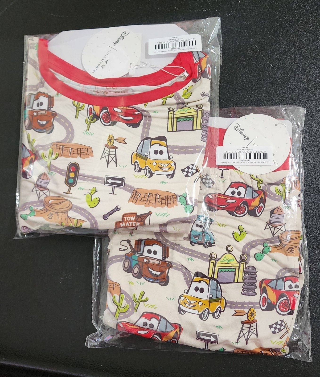 Little sleepies disney cars men pj set XL