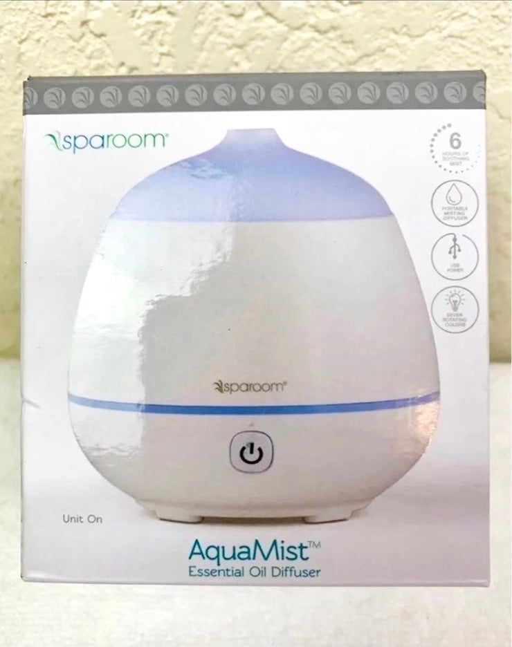 Aqua Mist SpaRoom Color Changing Oil Diffuser Oil Mist Humidifier NIB