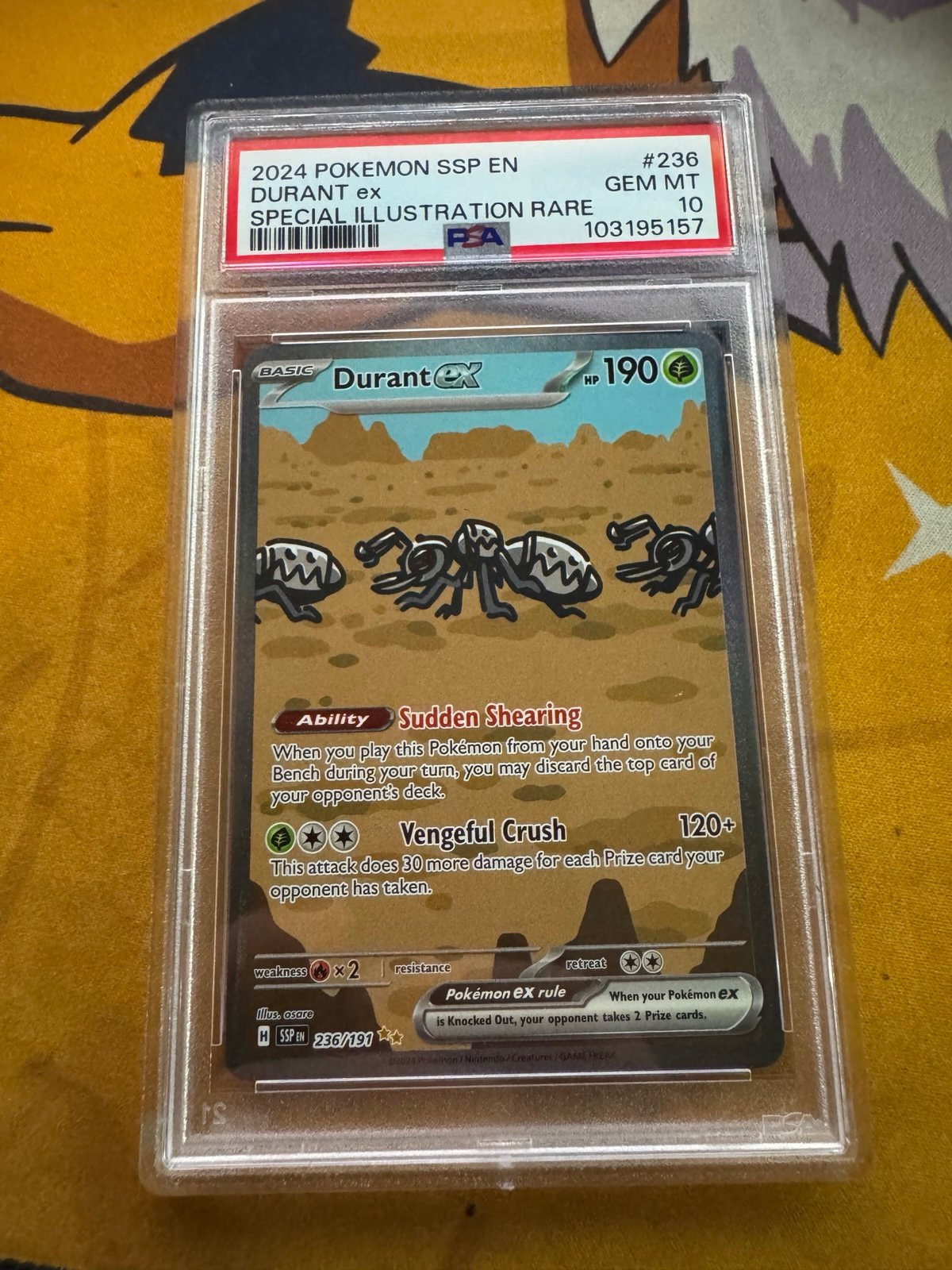 Durant EX SIR Surging Sparks 236/191 PSA 10