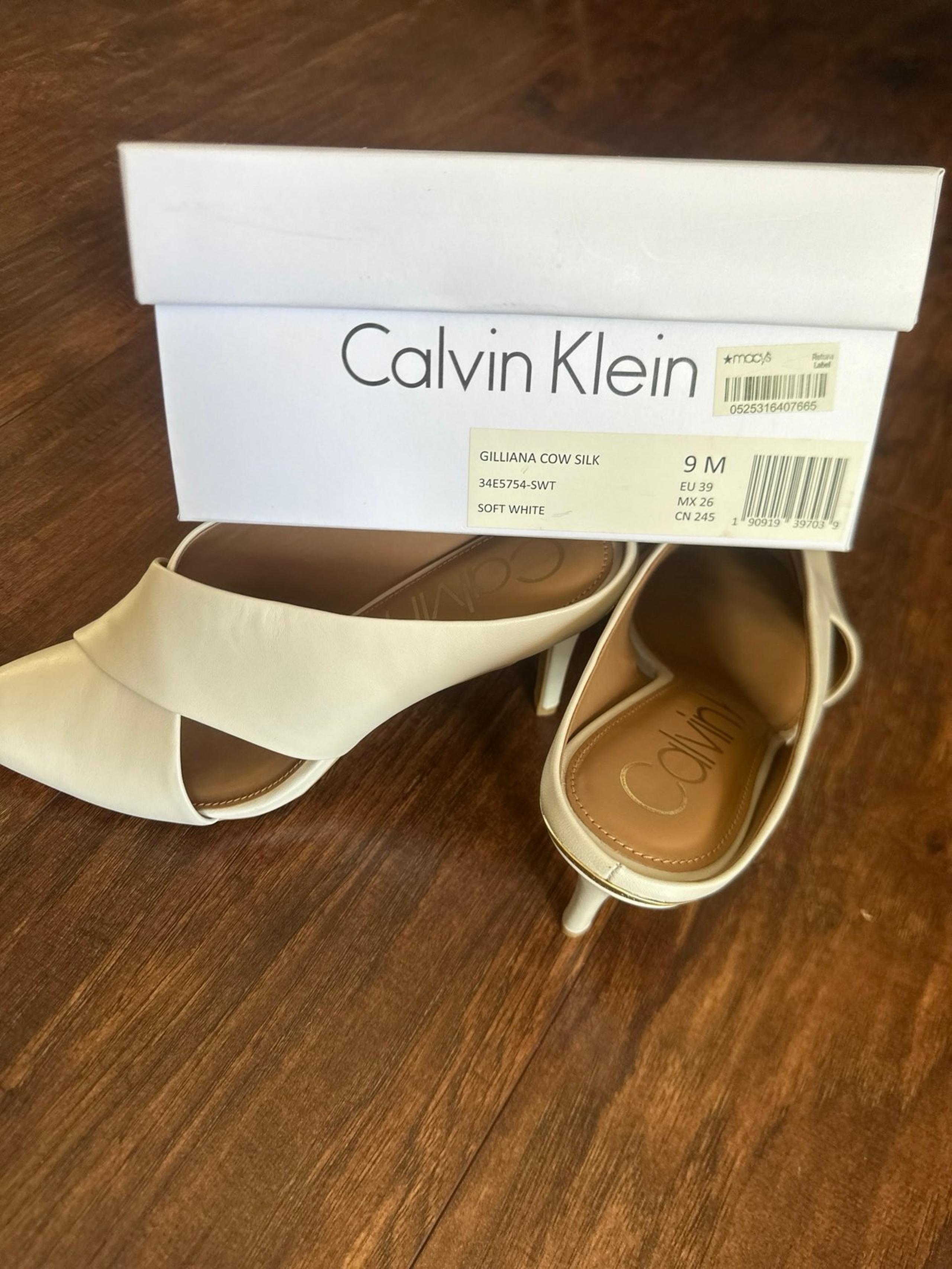 Gorgeous CALVIN KLEIN Womens Pointed Toe Stiletto Slip On Leather Pumps Size: 9