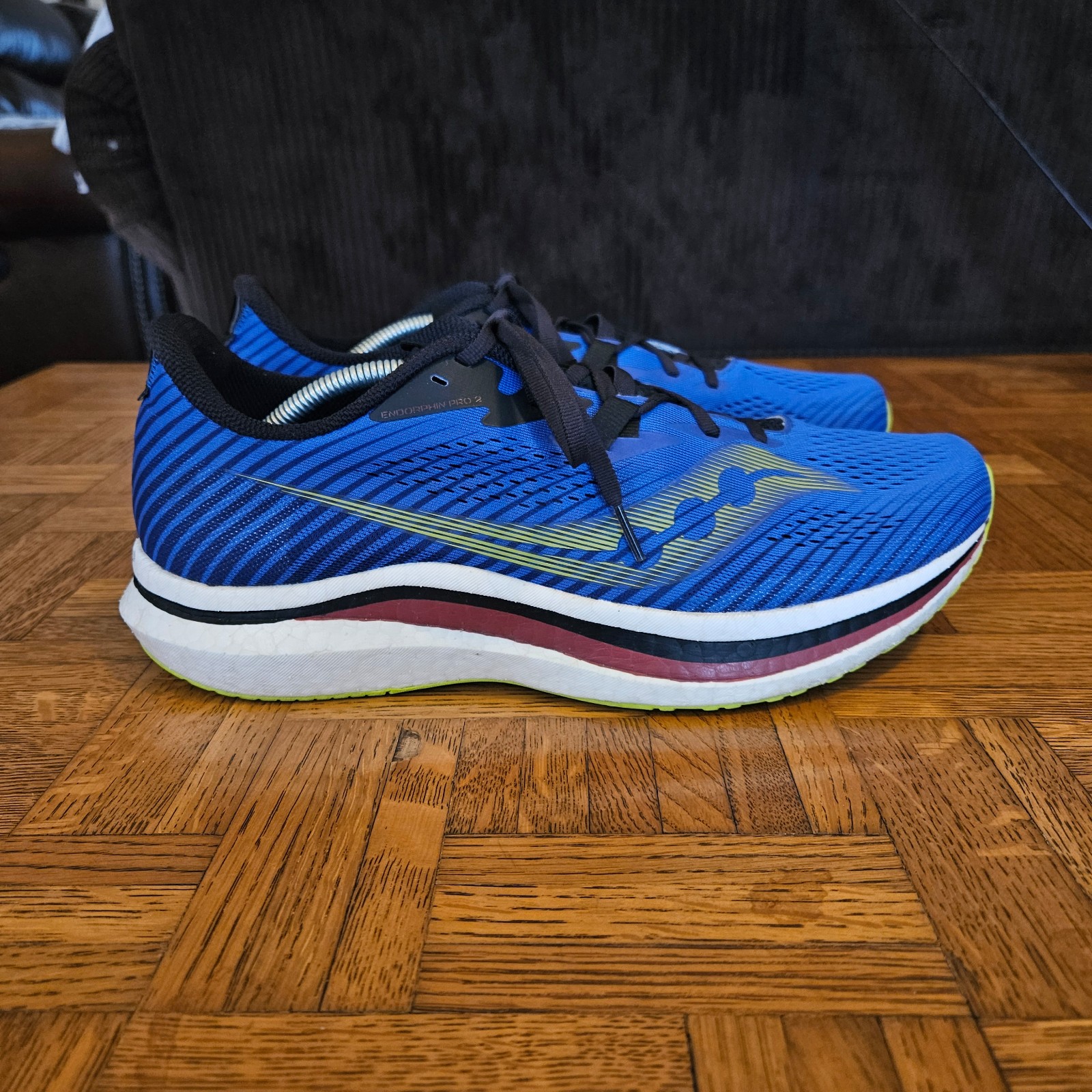 Saucony Endorphin Pro 2 Mens Size 13 Blue Raz Acid Black Running Shoes Sneakers