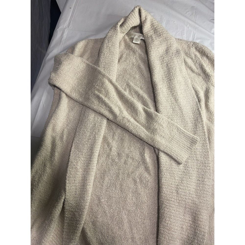 Women's Barefoot Dreams Cream/ Beige Open Cardigan Sweater With Pockets -Size XS