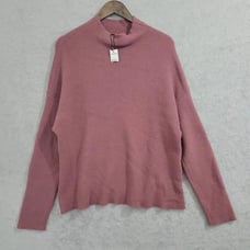 NWT Express Womens Mock Neck Pullover Sweater Large 100% Nylon Dusty Rose 24CT