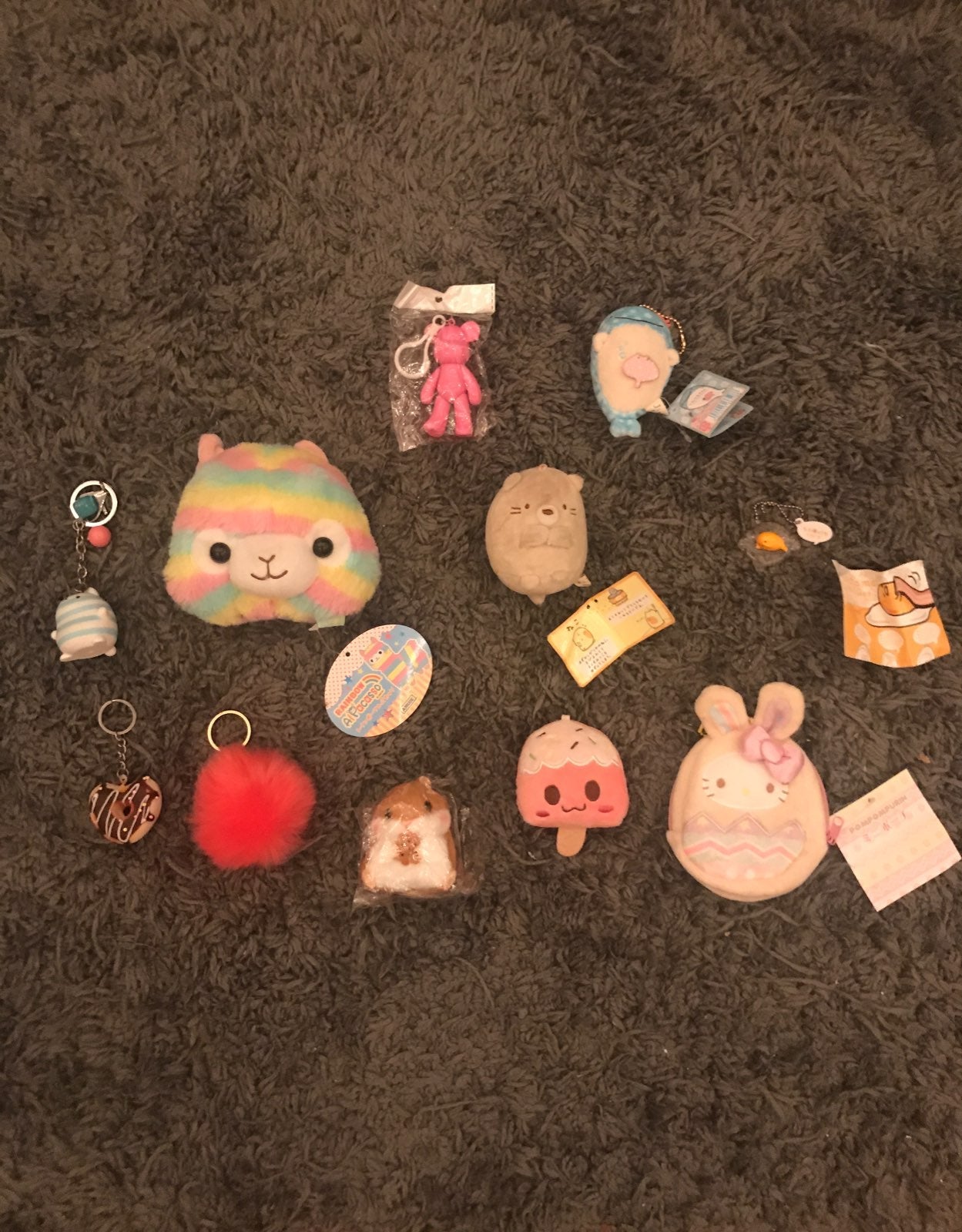 kawaii plush keychain lot