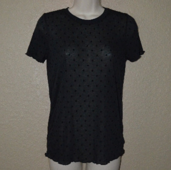 NWT 150 Sz S Rag & Bone Black Swiss Dot Short Sleeve T-Shirt