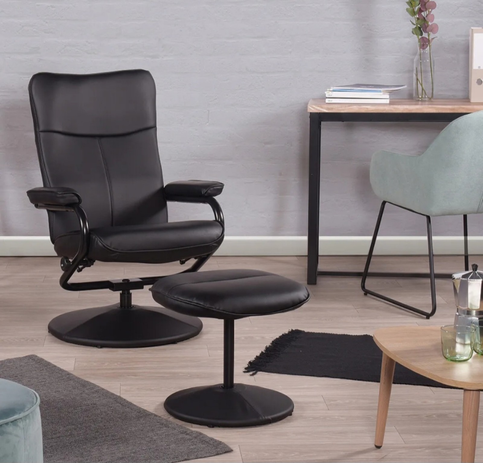 Recliner Office Chair Ergonom Seat Swivel with Ottoman