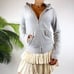 Vintage Y2K Juicy Couture Gray Casual Baddie Velour Tracksuit Hood Jacket /Sz: M