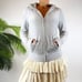Vintage Y2K Juicy Couture Gray Casual Baddie Velour Tracksuit Hood Jacket /Sz: M