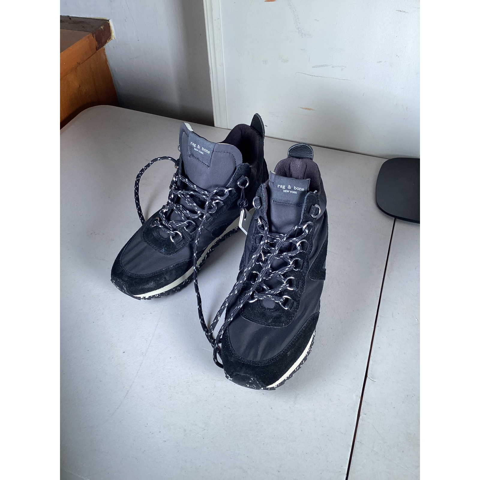 Rag & Bone Retro Hiker Women's Black High-Top Sneakers Size 38.5