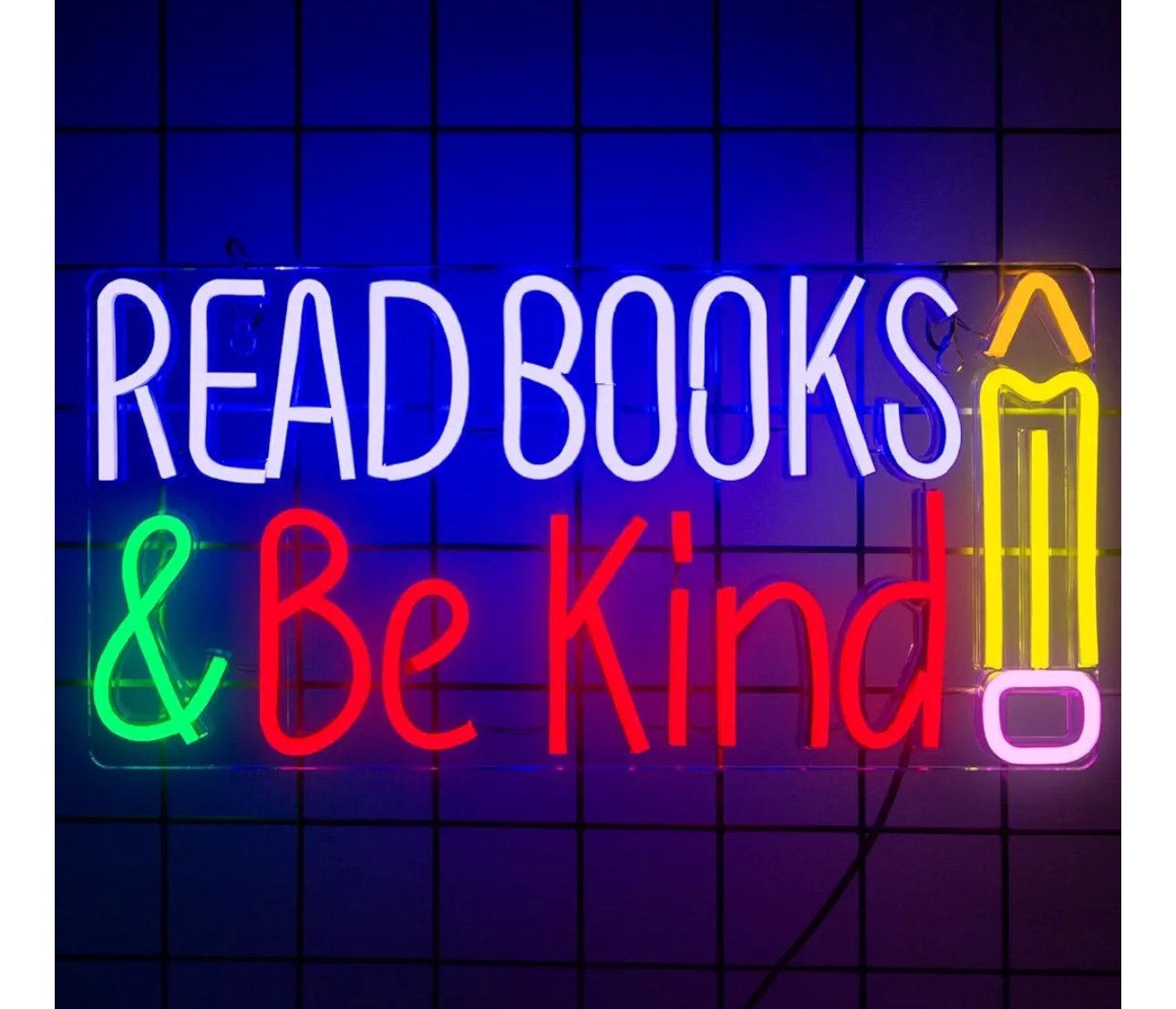 Hand-Crafted 'Read Books and Be Kind' LED Sign for Libraries & Classrooms