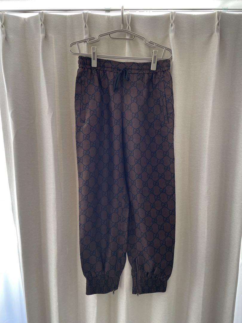 GUCCI Logo Pattern Jogger Pants Brown