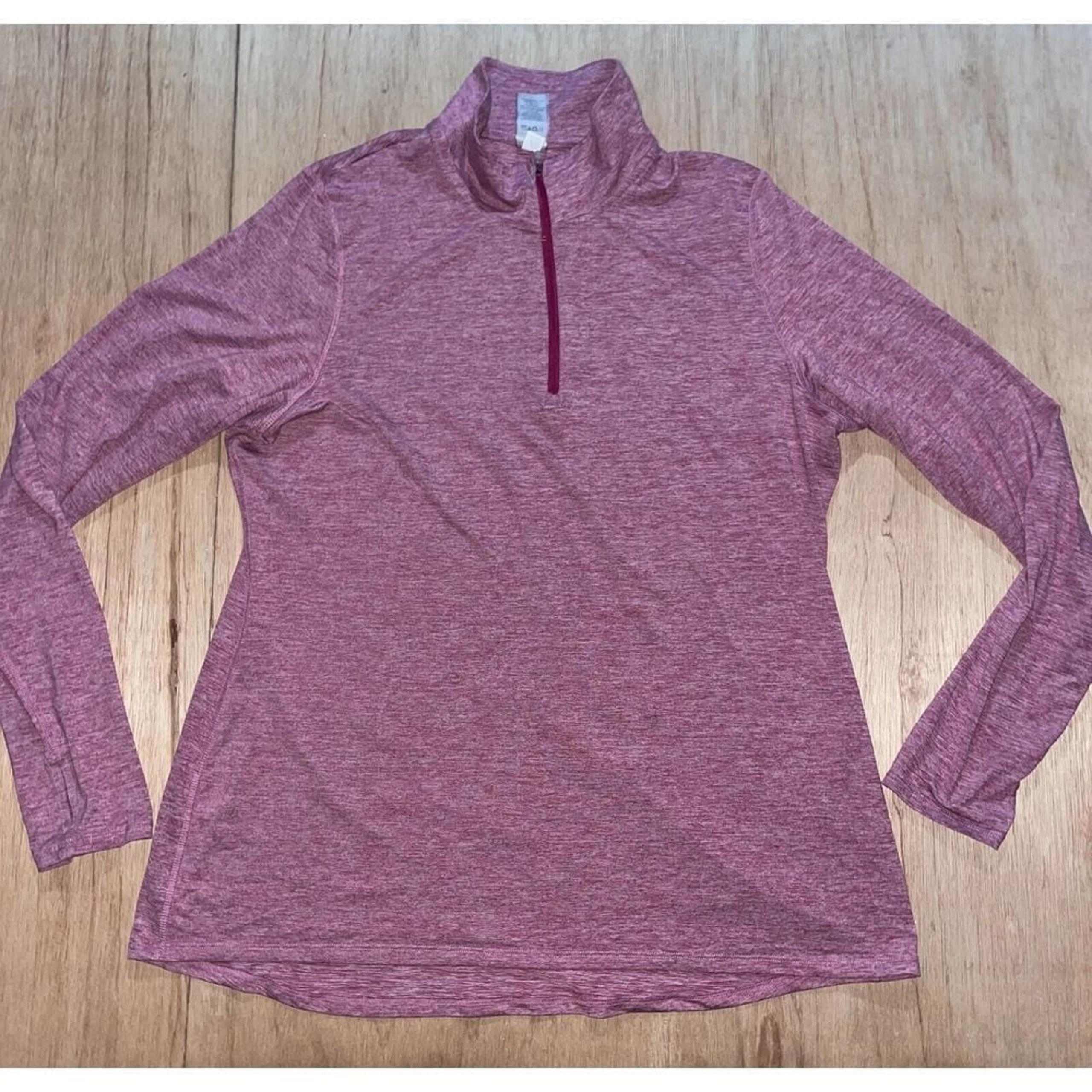 Champion Sweatshirt Women's XXL Red Lightweight Quarter Zip Athletic Thumb Holes