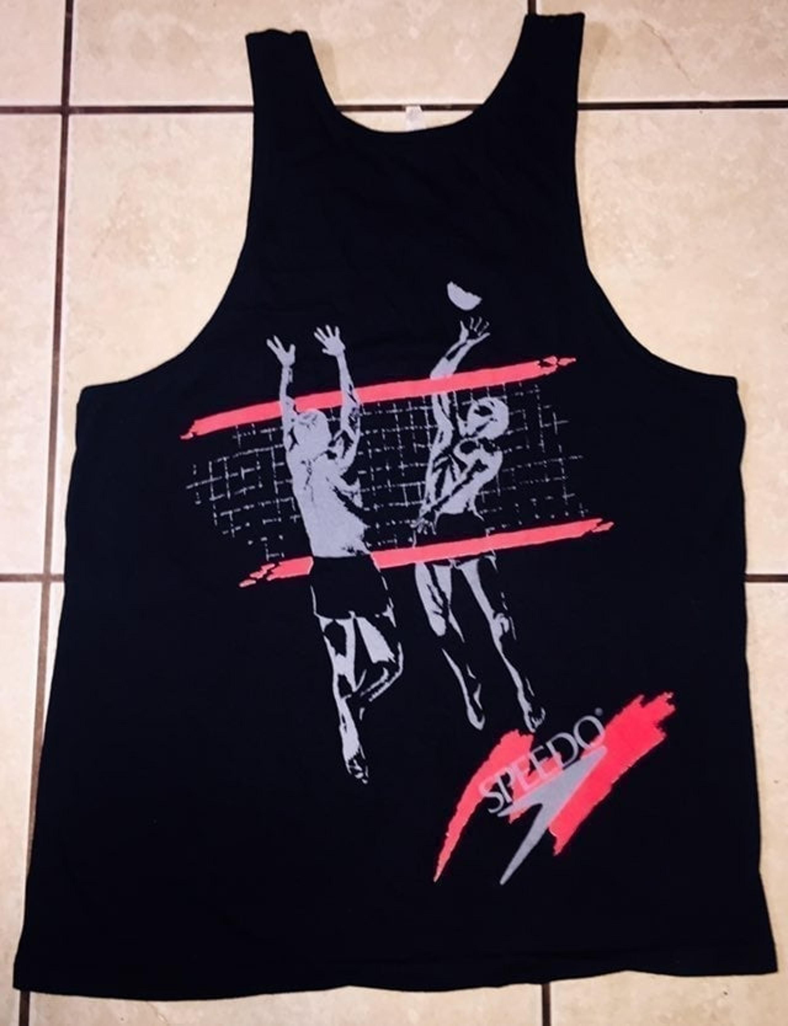 Vintage 90s SPEEDO USA Beach Volleyball Tank Top Shirt full print Sports Surf
