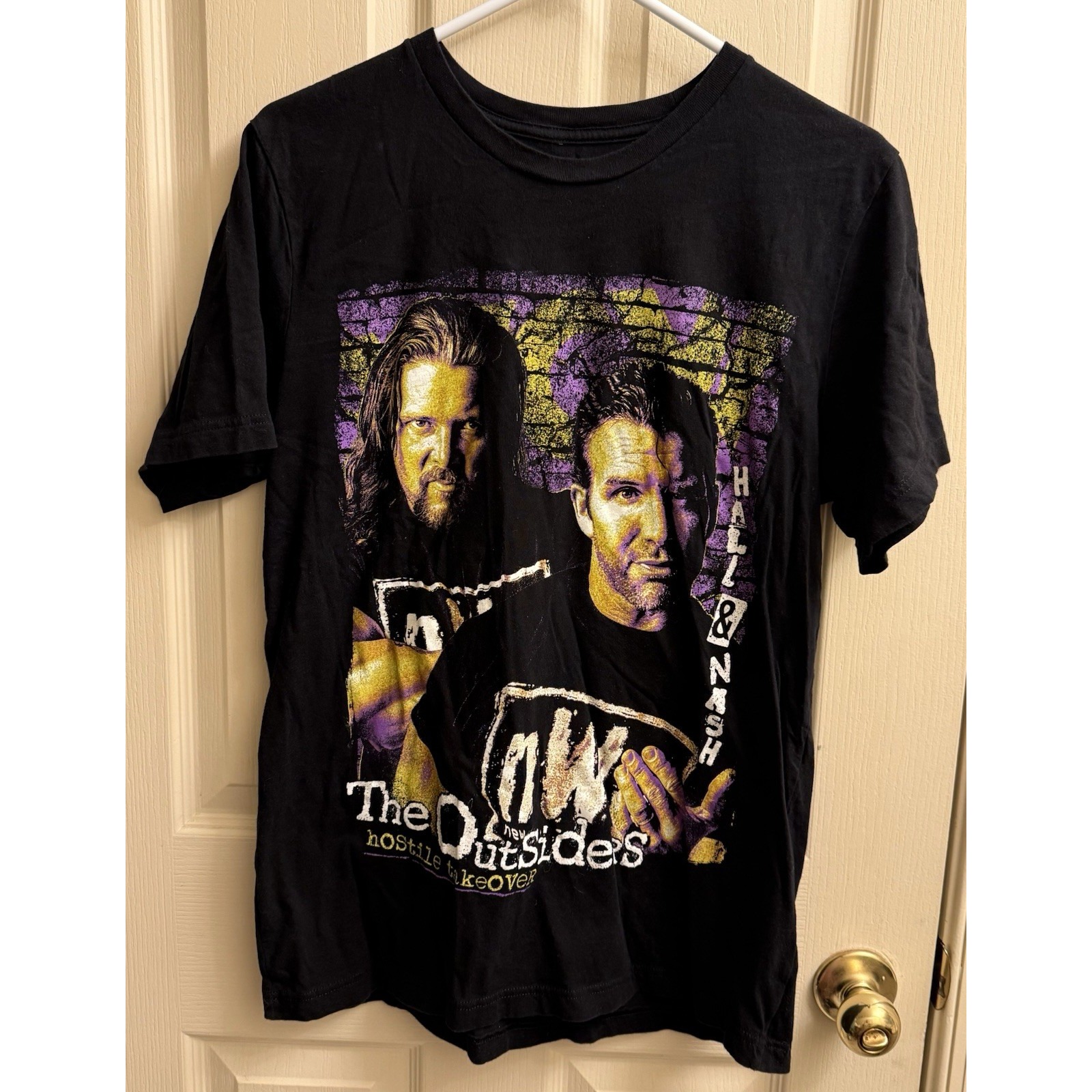 The Outsiders WWF WWE T Shirt Adult Size Large Black Hall & Nash Graphic