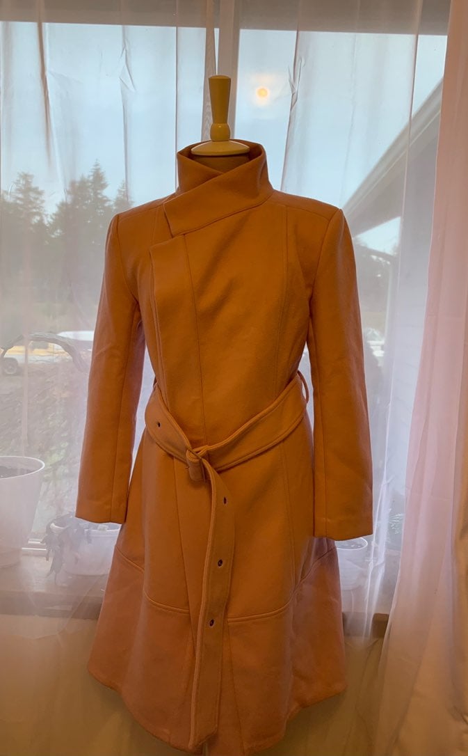 Trench Coat- Wool Off Pink for women