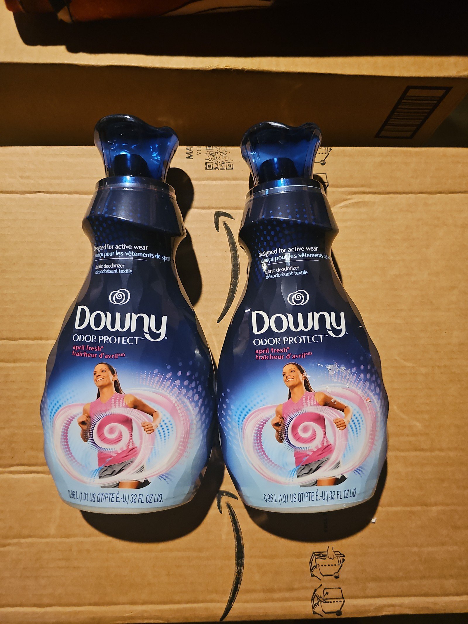 2 bottles of downy odor protect April fresh 32 fl oz fabric deodorizer
