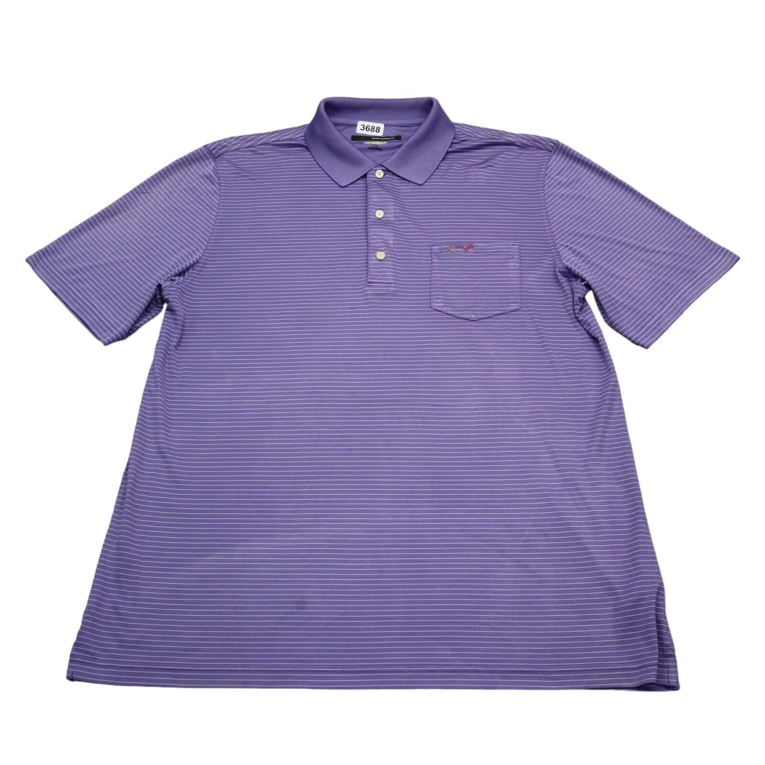 Greg Norman Shirt Mens L Purple Golf Polo Play Dry Lightweight Short Sleeve