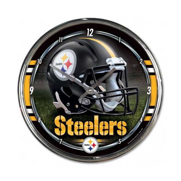 Pittsburgh Steelers Chrome Clock