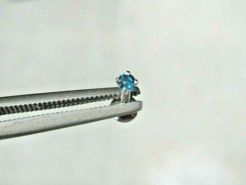 2.16mm 100% Real Blue Diamond Monroe, Labret, Body Jewelry, Certificate, Sparkle