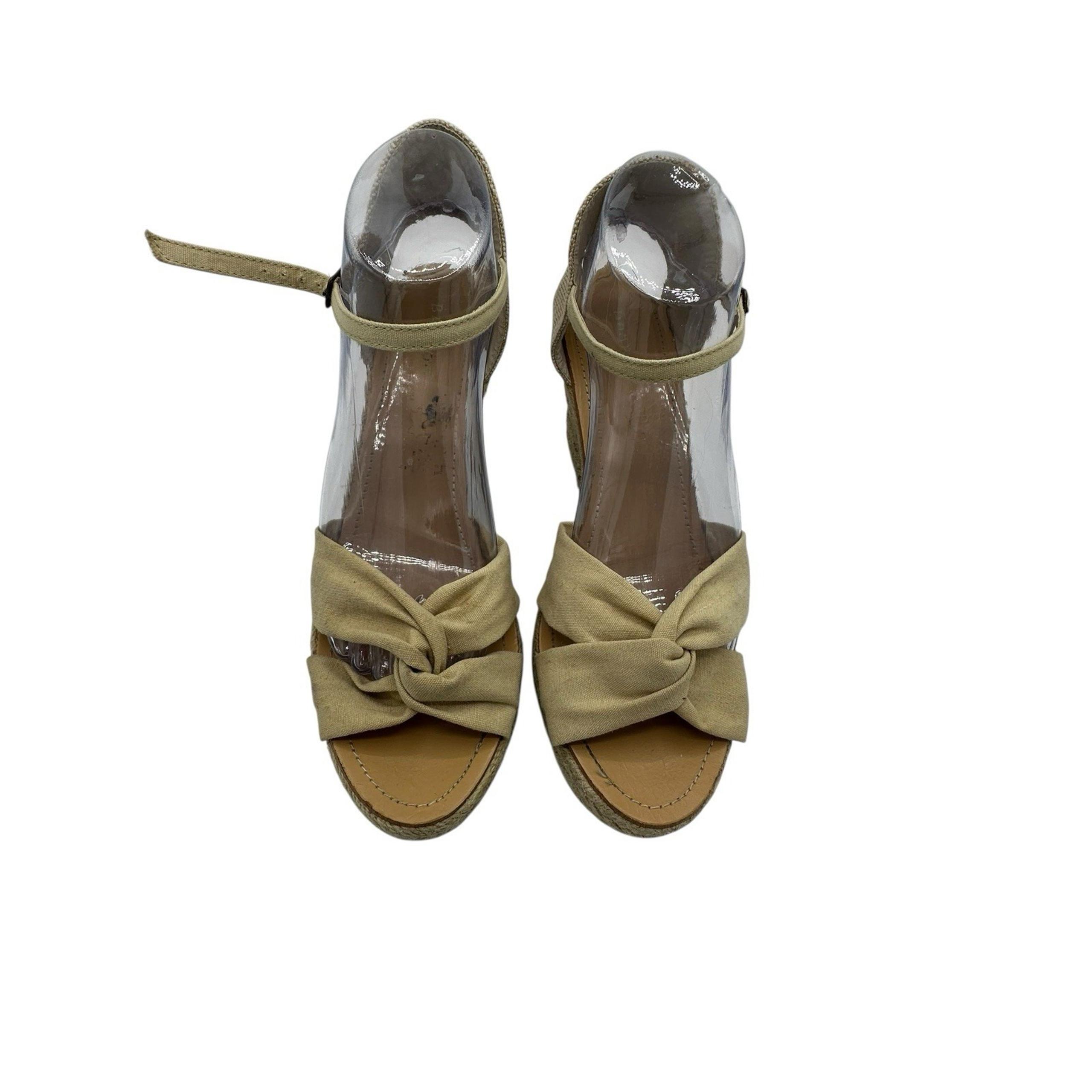 Women Bamboo Lexi-01 Open Toe Wedge Heel Ankle Strap Size 10 Summer Casual